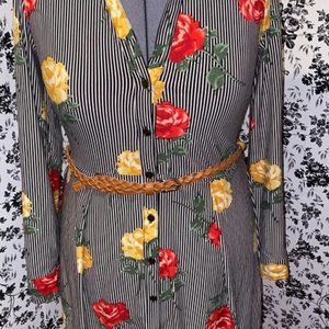 Printed long sleeve dress